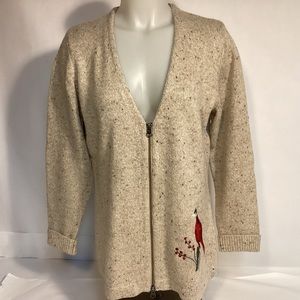 Woolrich womens Holiday zip up cardigan sweater size medium